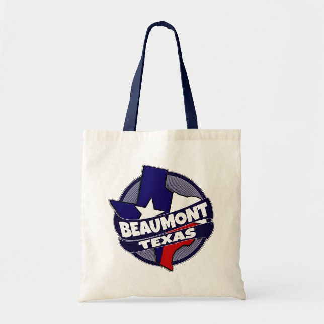 Beaumont Texas flag burst reusable tote bag (Front)