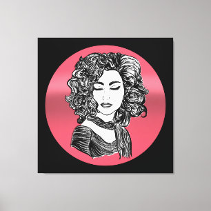 Beauté aux cheveux bouclés - Curly hair beauty Canvas Print
