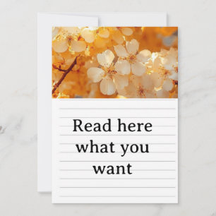 Beautfull yellow flower inivation&writeheand invitation