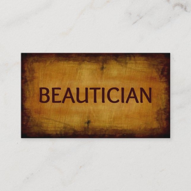 Beautician Antique Brushed Business Card (Front)