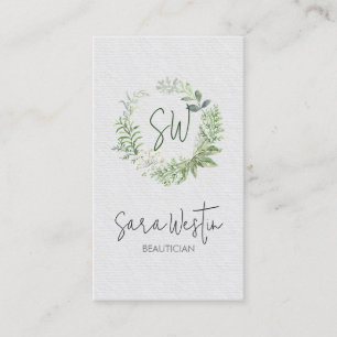 Beautician Beauty Consultant Flower Monogram Busin Business Card