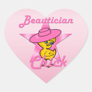 Beautician Chick #8 Heart Sticker