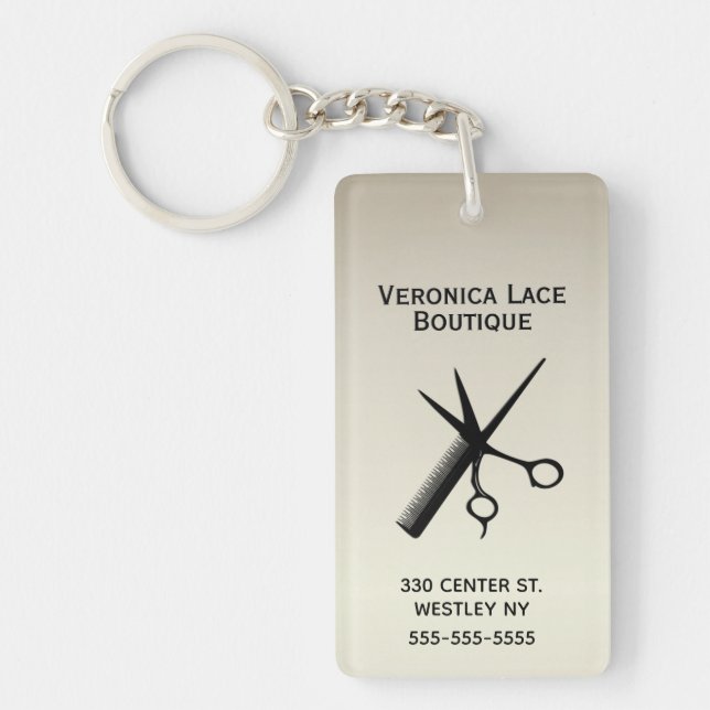 Beautician Design Antique Gold  Key Ring (Front)
