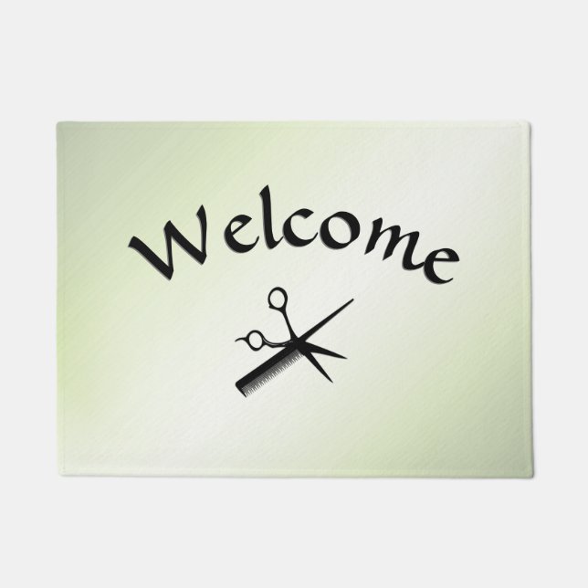 Beautician Design Apple Green Doormat (Front)