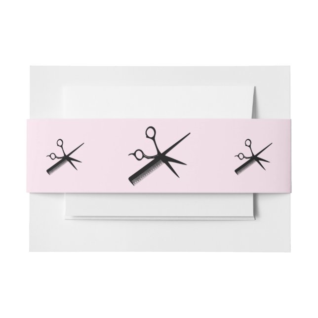 Beautician Design Pink Invitation Belly Band (Front Example)