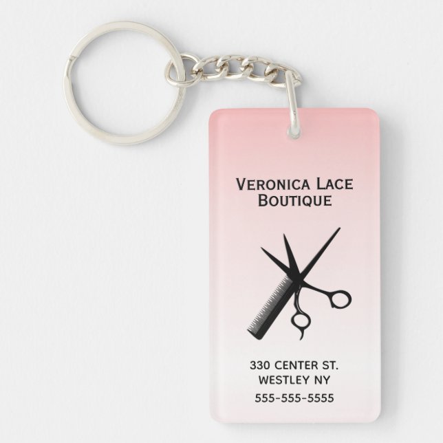 Beautician Design Pink Key Ring (Front)