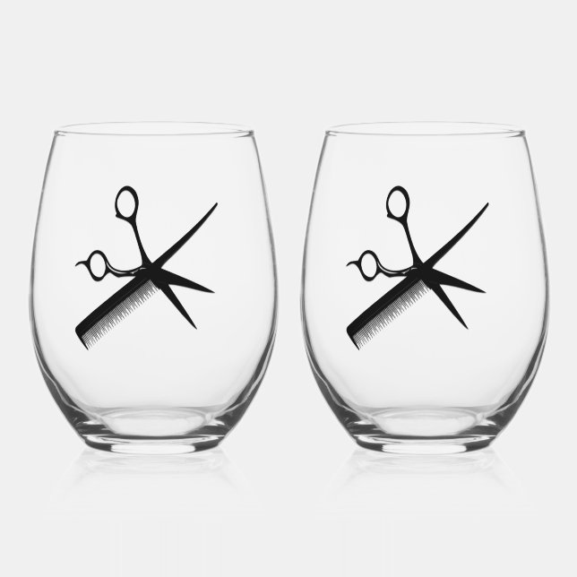 Beautician Design Stemless Wine Glass (Front)