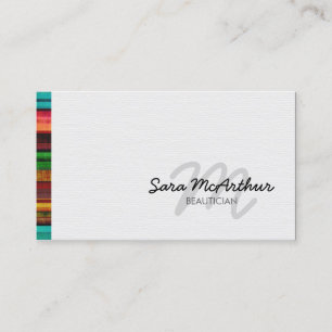 Beautician Fashion Cursive Monogram Business Card