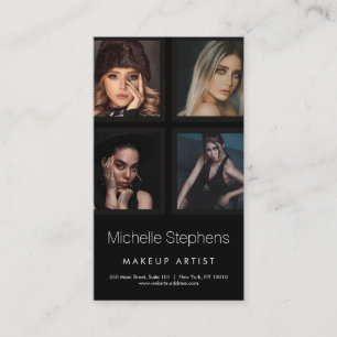 Beautician Hair and Makeup Artist Black Business Card