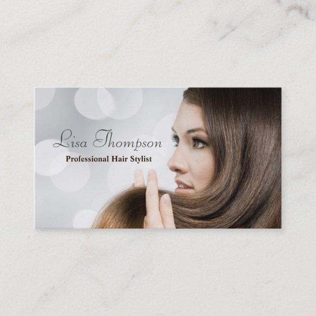 Beautician Hair Stylist Elegant Professional Salon Business Card (Front)