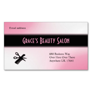 Beautician Pink Magnetic Business Card
