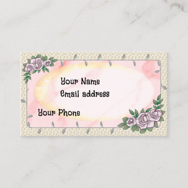 Beautician Roses Business Card (Front)