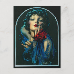 beautiful 1920s woman postcard