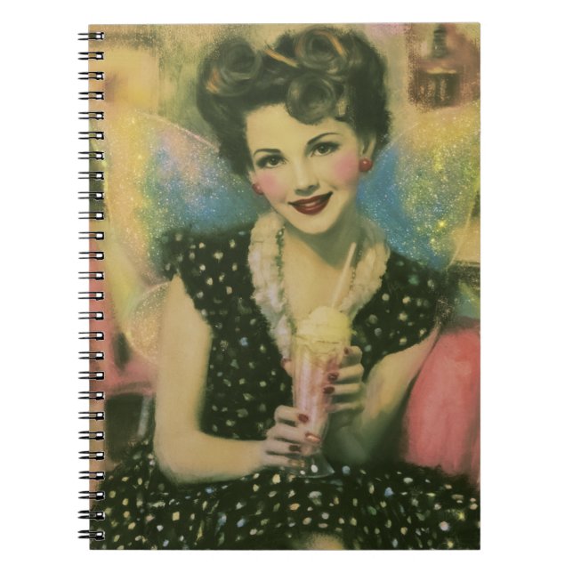 Beautiful 1950s Fairy at the Ice Cream Shop Notebook (Front)