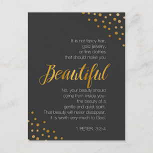Beautiful, 1 Peter 3 Scripture Verse Postcard