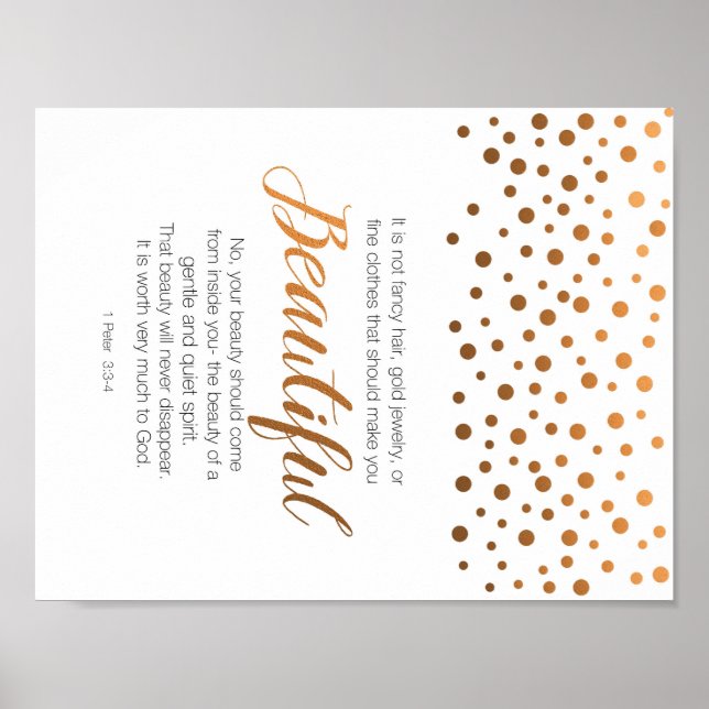 Beautiful, 1 Peter 3 Scripture Verse Poster (Front)