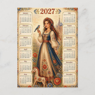 Beautiful 2027 Calendar Postcard