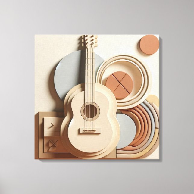 Beautiful 3d Guitar  Canvas Print (Front)
