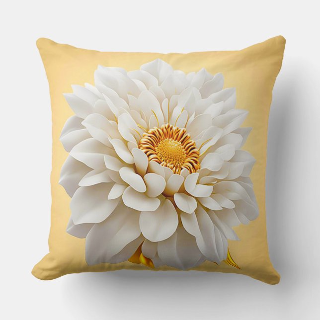 Beautiful 3d white flower cushion (Front)