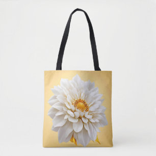 Beautiful 3d white flower tote bag