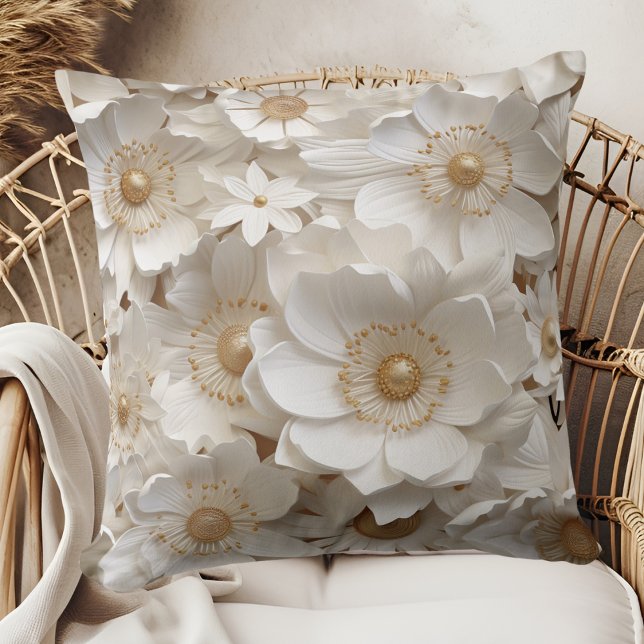 Beautiful 3D White Gardenia Bridal  Cushion (Creator Uploaded)
