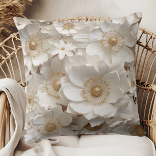 Beautiful 3D White Gardenia Bridal  Cushion