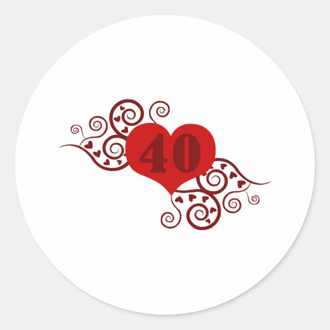 Beautiful 40th Birthday Gift Ideas Classic Round Sticker (Front)