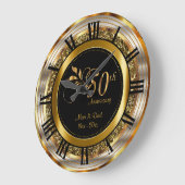 Beautiful 50th Golden Anniversary Large Clock (Angle)