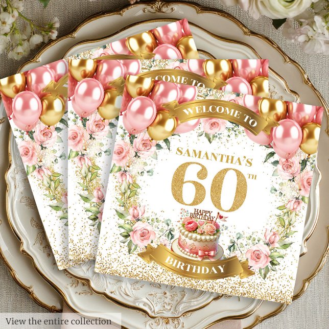 Beautiful 60th Birthday Napkins Gold Bloom Touch (Beautiful 60th Birthday Napkins Gold Bloom Touch

)