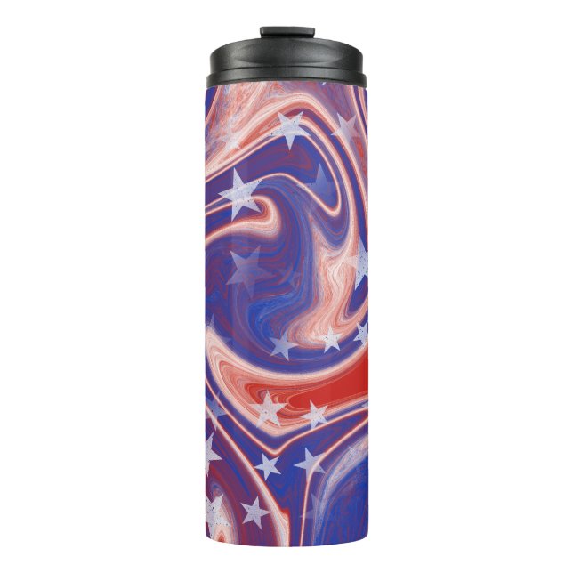Beautiful Abstract 4th of July Independence Day Thermal Tumbler (Front)