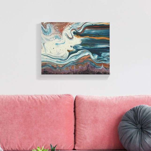 Beautiful Abstract Agate Design Colourful Canvas Print (Insitu(LivingRoom))