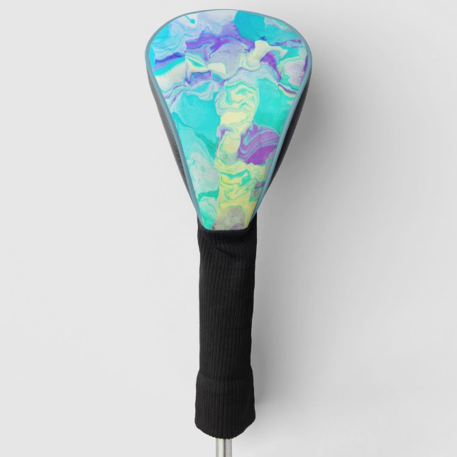 Beautiful Abstract Aqua Quartz Golf Head Cover (Front)