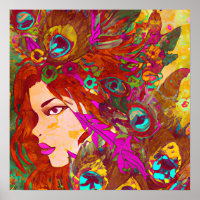 Beautiful Abstract Art | Women with Feathers