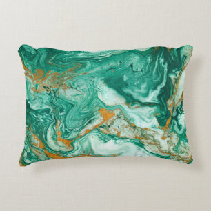 Beautiful abstract background. Golden and dark gre Decorative Cushion