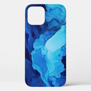 Beautiful Abstract Blue Modern Artistic Fluid Art iPhone 12 Case