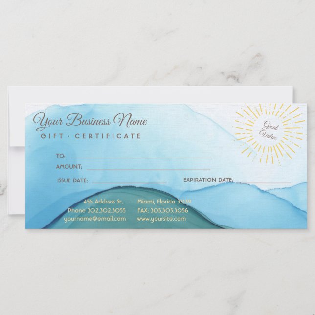 Beautiful Abstract Blue Watercolor Ink (Front)