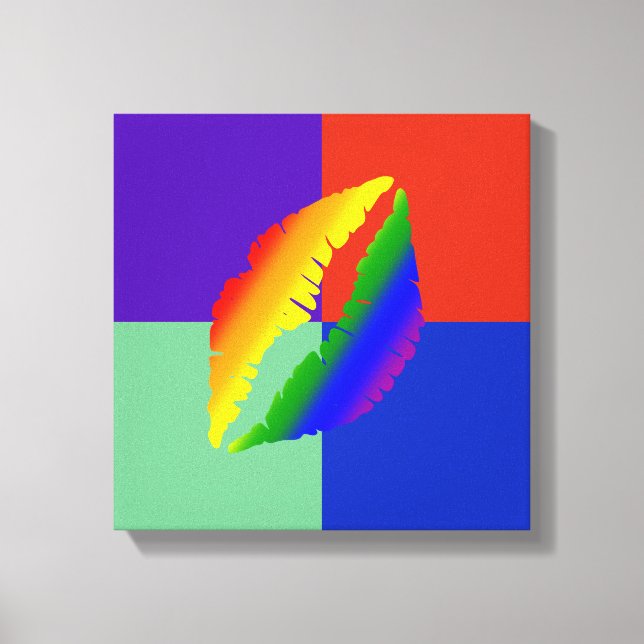 Beautiful Abstract Brown Lips Canvas Print (Front)