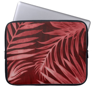 Beautiful abstract colour pink and red flowers on laptop sleeve