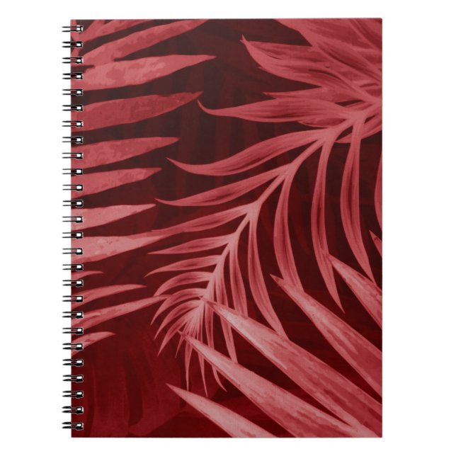 Beautiful abstract colour pink and red flowers on  notebook (Front)