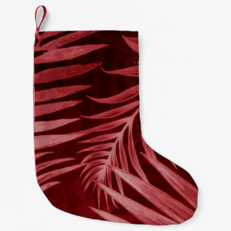 Beautiful abstract colour pink and red flowers on  small christmas stocking