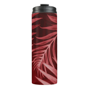 Beautiful abstract colour pink and red flowers on thermal tumbler