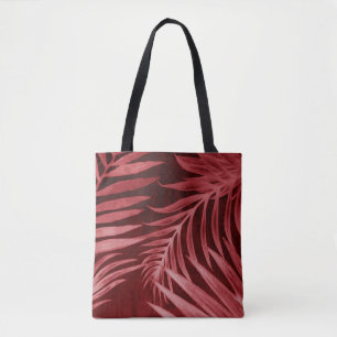 Beautiful abstract colour pink and red flowers on tote bag