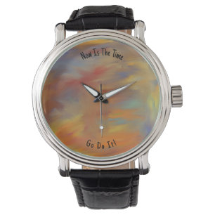 Beautiful Abstract Colourful Marble Liquified Watch