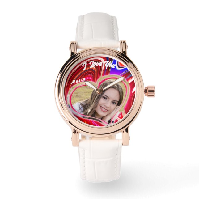 Beautiful Abstract Elegant Rose Gold Watch (Front)