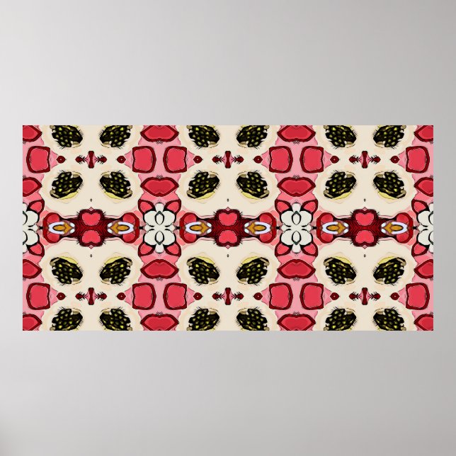 Beautiful abstract ethnic seamless patternabstract poster (Front)