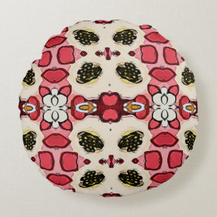 Beautiful abstract ethnic seamless patternabstract round cushion