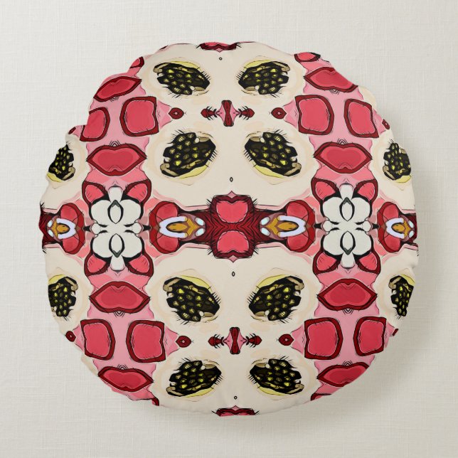 Beautiful abstract ethnic seamless patternabstract round cushion (Front)