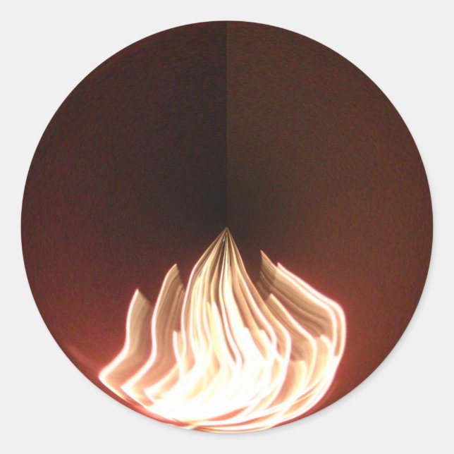 Beautiful Abstract Flame Art Print Classic Round Sticker (Front)