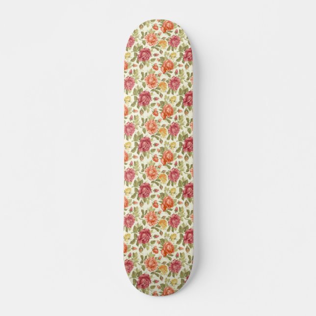 Beautiful Abstract Floral Sketch Skateboard (Front)
