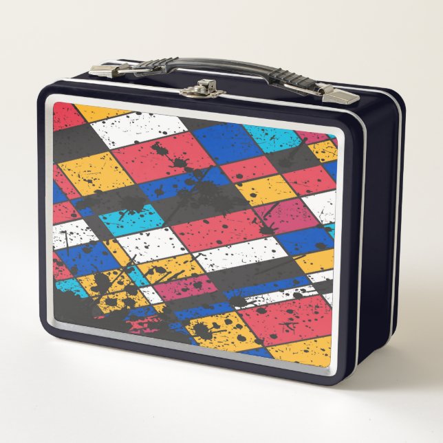 Beautiful Abstract Paint Splash Metal Lunch Box (Front)